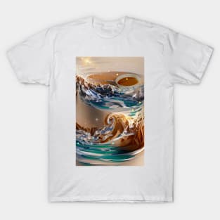 The Coffee teal ocean Stars| Ocean wave vintage T-Shirt